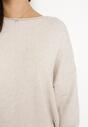 Beżowy Sweter z Prążkowanymi Ściągaczami Torre