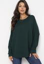 Ciemnozielony Sweter z Rękawem Nietoperz Anfrei