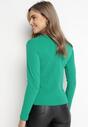 Zielona Bluzka z Ozdobnym Dekoltem z Naszywkami Lilioda