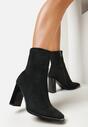 Czarne Botki na Słupku za Kostkę Felame