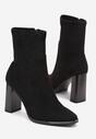 Czarne Botki na Słupku za Kostkę Felame
