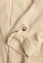 Beżowa Marynarka Niezapinana z Kieszeniami i Rękawami 3/4 Fllavia