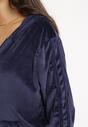 Granatowy Komplet Dresowy 2-częściowy z Bluzą i Spodniami Zeimetta