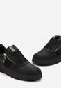 Czarne Sneakersy z Ozdobnym Suwakiem Euphros