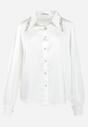 Biała Koszula Vintage z Biżuteryjnymi Guzikami i Kryształkami Przy Kołnierzu Suttave