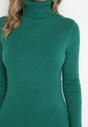 Zielona Sukienka Midi z Golfem o Sweterkowym Fasonie Abdone