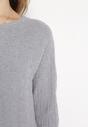 Szary Sweter z Wełną i Kaszmirem z Rękawami Typu Nietoperz Eines