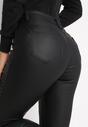 Czarne Modelujące Spodnie Skinny z Imitacji Skóry Natividade