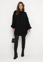 Czarny Sweter Oversize z Szerokim Splotem Voronin