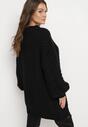 Czarny Sweter Oversize z Szerokim Splotem Voronin