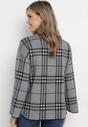 Ciemnoszary Sweter w Kratkę Burberry z Szerokimi Rękawami Gremese