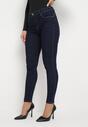 Granatowe Jeansy Skinny z Efektem Push Up Comino