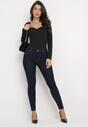 Granatowe Jeansy Skinny z Efektem Push Up Comino