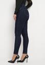 Granatowe Jeansy Skinny z Efektem Push Up Comino
