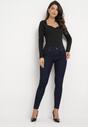 Granatowe Jeansy Skinny z Efektem Push Up Comino