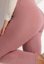 Różowe Legginsy z Kopertową Gumką w Pasie Fadese