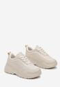 Beżowe Sneakersy na Grubej Podeszwie Treiu