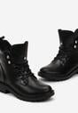 Czarne Botki Workery z Szerokim Językiem i Cyrkoniami Vatao