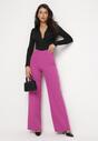 Ciemnofioletowe Spodnie Szerokie High Waist Iners