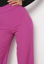 Ciemnofioletowe Spodnie Szerokie High Waist Iners