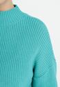 Zielony Sweter z Golfem o Prążkowanej Fakturze Afromava