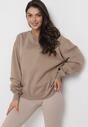 Ciemnobeżowa Ocieplana Bluza Oversize Lhea