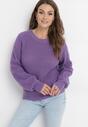 Ciemnofioletowy Sweter w Ozdobny Splot Suzann