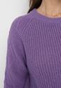 Ciemnofioletowy Sweter w Ozdobny Splot Suzann