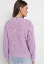 Fioletowy Sweter z Ozdobną Kolorową Nicią Gabriani