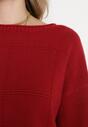 Bordowy Sweter z Długim Rękawem o Klasycznym Kroju Blitesa