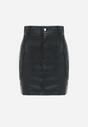 Czarna Spódnica Mini z Kieszeniami Cargo z Imitacji Skóry Kerris
