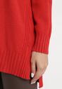 Czerwony Sweter o Klasycznym Fasonie ze Ściągaczami Oretta