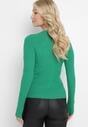 Zielony Sweter z Prążkowanej Dzianiny Roche