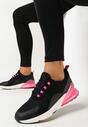Czarno-Różowe Buty Sportowe z Siateczkowymi Wstawkami Afnira