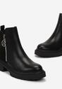 Czarne Botki Sztyblety na Grubej Podeszwie Tatave