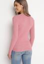 Różowy Prążkowany Sweter z Ozdobnymi Guziczkami Vipond