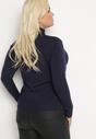 Granatowy Sweter z Golfem Sazerna