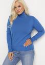Niebieski Sweter z Golfem Sazerna