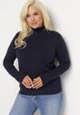 Granatowy Sweter z Golfem Erimessa