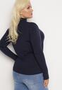 Granatowy Sweter z Golfem Erimessa
