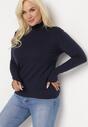 Granatowy Sweter z Golfem Erimessa