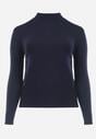Granatowy Sweter z Golfem Erimessa