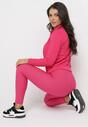 Fuksjowe Legginsy Push Up Ozdobione Tłoczonym Wzorem Nanoune