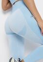 Jasnoniebieski 3-Częściowy Komplet Top bez Rękawów Bluza na Suwak i Legginsy Push-Up Aleieve