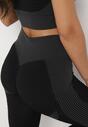 Czarny 3-Częściowy Komplet Top bez Rękawów Bluza na Suwak i Legginsy Push-Up Aleieve