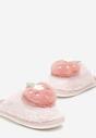 Różowe Kapcie Futrzane z Aplikacją typu Truskawka Smette