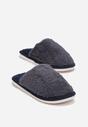 Granatowe Kapcie z Futerkiem Mirexa