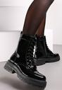 Czarne Lakierowane Botki Workery Ralotta