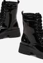 Czarne Lakierowane Botki Workery Ralotta