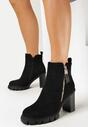 Czarne Botki na Słupku z Zawieszką Bonnemes